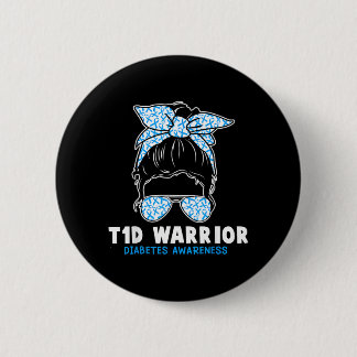 Badge Rond 5 Cm Guerrière T1d Sensibilisation au diabète de type 1