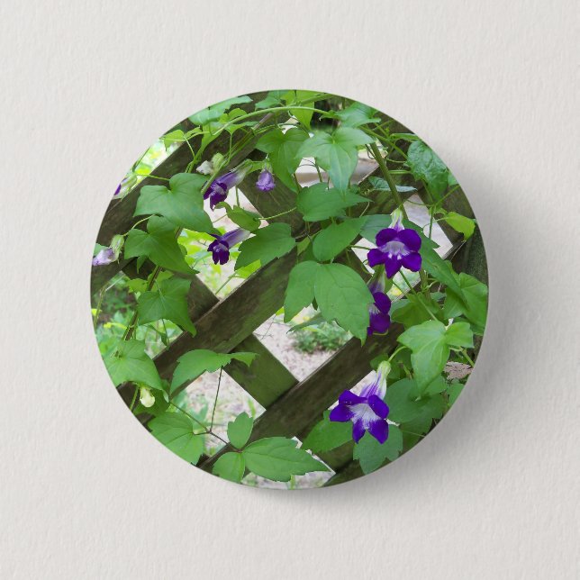 Badge Rond 5 Cm gueules de loup trainantes violettes (Devant)