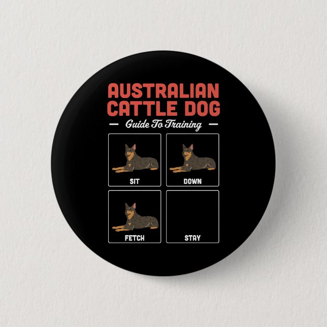 Badge Rond 5 Cm Guide D'Entraînement Du Chien De Bataille Australi (Devant)