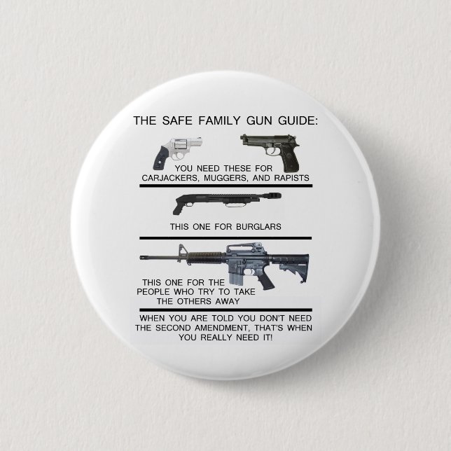 BADGE ROND 5 CM GUIDE SÛR D'ARME À FEU DE FAMILLE (Devant)