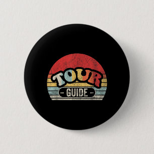 Badge Rond 5 Cm Guide touristique rétro Graphique vintage 70s 80s
