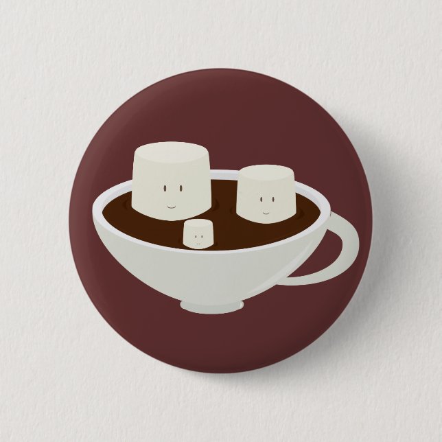 Badge Rond 5 Cm Guimauves en chocolat chaud (Devant)