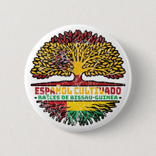 Badge Rond 5 Cm Guinée-Bissau-Guinée-Bissau-Espagne Arbre