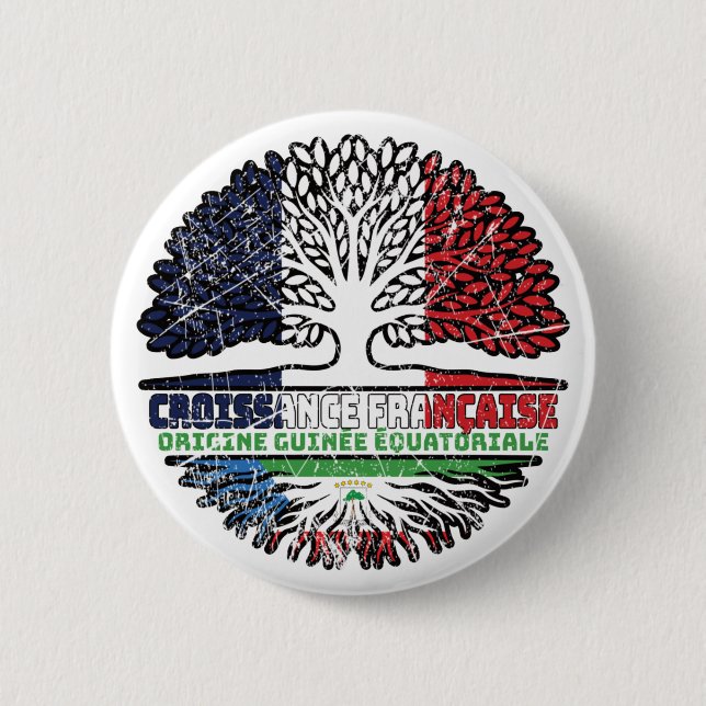 Badge Rond 5 Cm Guinée équatoriale France équatoriale (Devant)