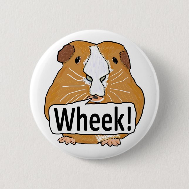 Badge Rond 5 Cm Guinée Pig Wheek (Devant)