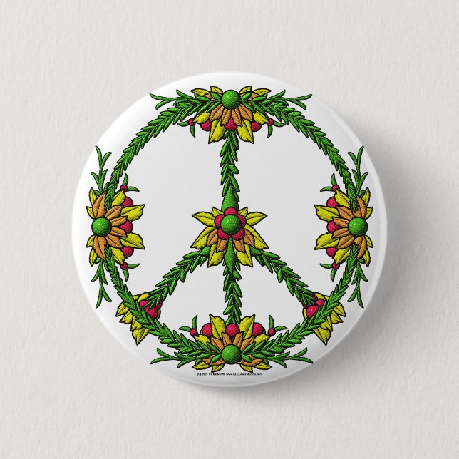 Badge Rond 5 Cm Guirlande de paix (Devant)