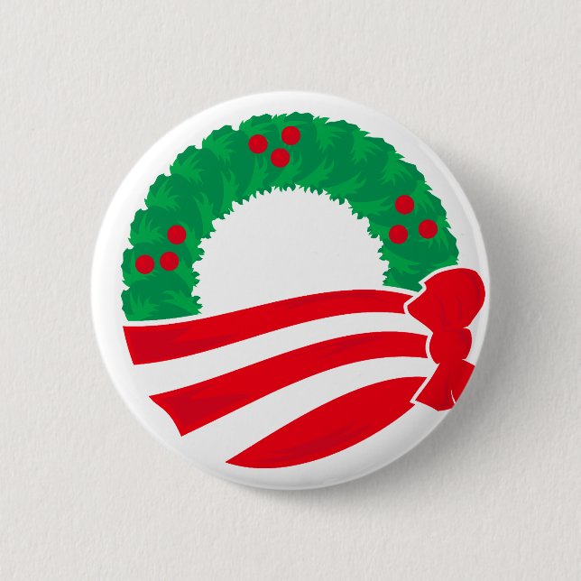 Badge Rond 5 Cm Guirlande de vacances d'Obama (Devant)