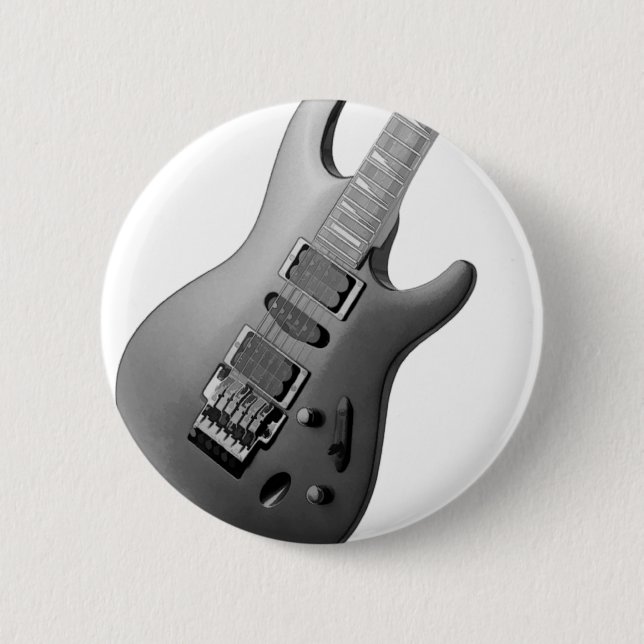 Badge Rond 5 Cm Guitare (Devant)