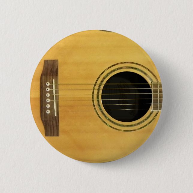Badge Rond 5 Cm Guitare acoustique (Devant)
