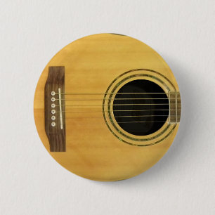 Badge Rond 5 Cm Guitare acoustique