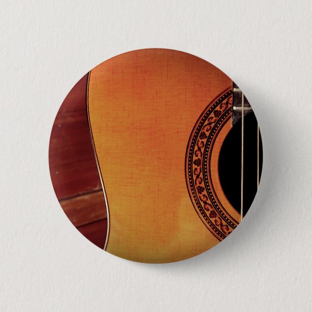 Badge Rond 5 Cm Guitare acoustique (Devant)