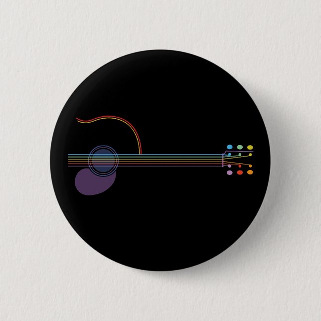 Badge Rond 5 Cm Guitare au néon (Devant)