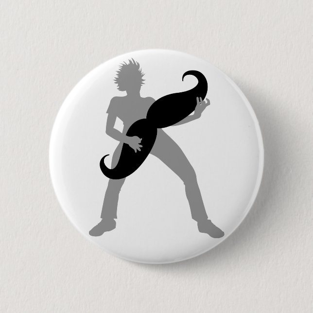 Badge Rond 5 Cm Guitare de cheveux (Devant)
