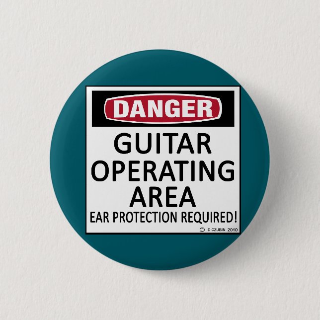 Badge Rond 5 Cm Guitare de zone opérationnelle (Devant)