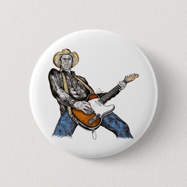 Badge Rond 5 Cm Guitare du pays (Devant)