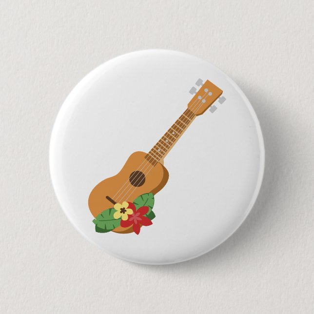 Badge Rond 5 Cm Guitare d'ukulélé (Devant)