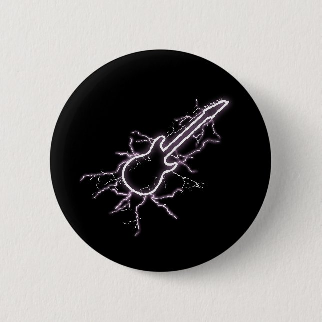 Badge Rond 5 Cm Guitare électrique (Devant)