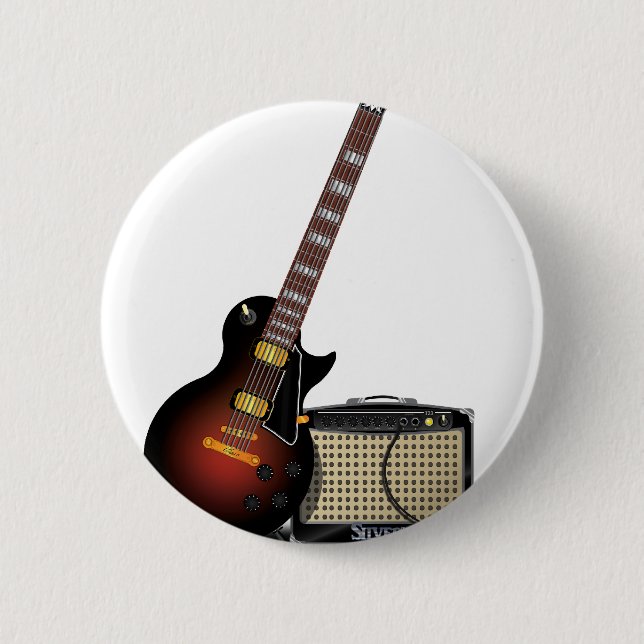 Badge Rond 5 Cm Guitare Électrique (Devant)