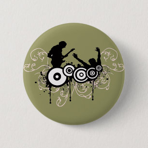 Badge Rond 5 Cm Guitare grunge