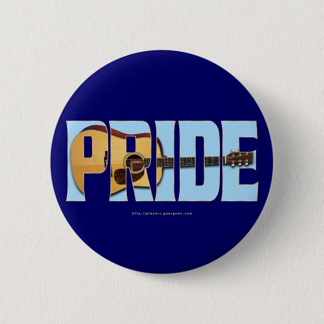 Badge Rond 5 Cm Guitare Pride (Devant)
