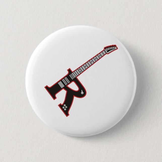 Badge Rond 5 Cm Guitare R (Devant)