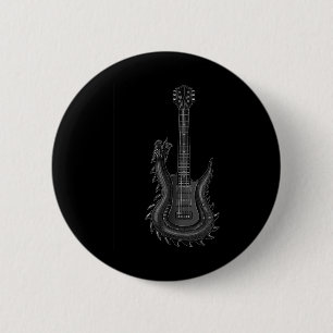 Badge Rond 5 Cm Guitare Rock Band Et Roll Pour Homme Band Tee 6
