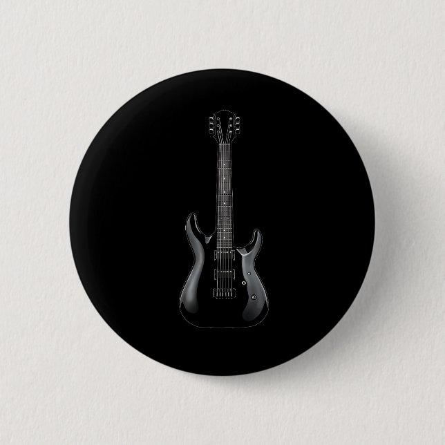 Badge Rond 5 Cm Guitare Rock Band Et Roll Pour Hommes Bande Tee 10 (Devant)