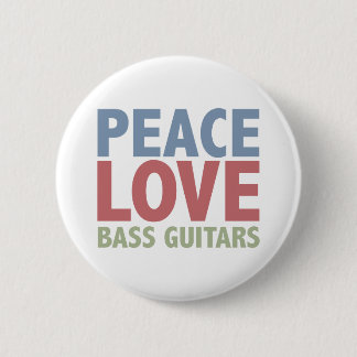 Badge Rond 5 Cm Guitares basses d'amour de paix