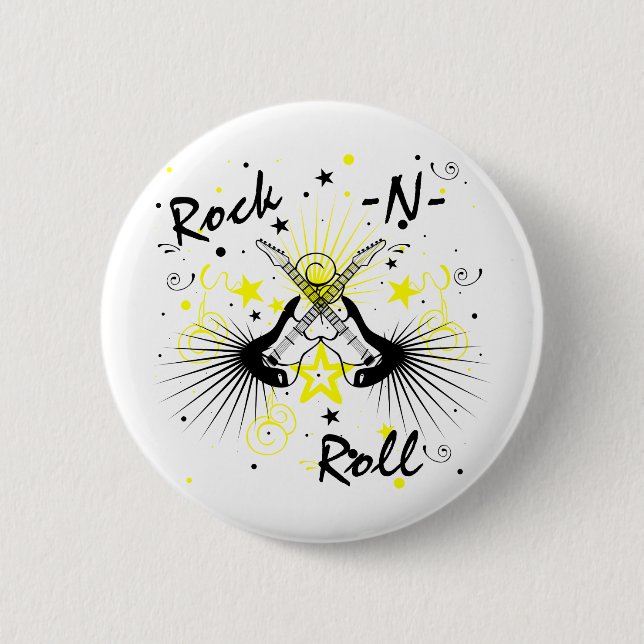 Badge Rond 5 Cm Guitares Rock n Roll (Devant)