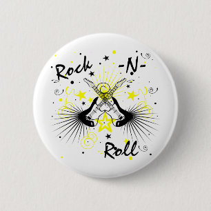 Badge Rond 5 Cm Guitares Rock n Roll