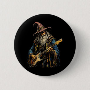 Badge Rond 5 Cm Guitariste sodasy Star Rock Magicien Guitare Élect