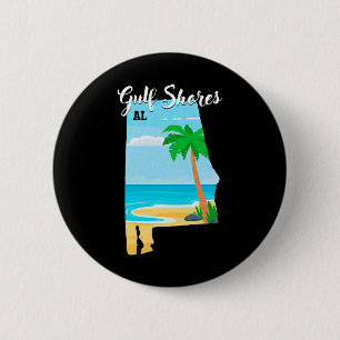 Badge Rond 5 Cm Gulf Shores Al Vintage Orange Beach Alabyma Voyage