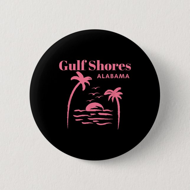 Badge Rond 5 Cm Gulf Shores Alabama Filles de vacances (Devant)