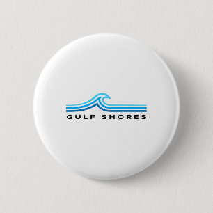 Badge Rond 5 Cm Gulf Shores Alama Souvenir Vagues Vintage Hommes F