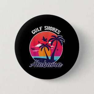 Badge Rond 5 Cm Gulf Shores Beach Alabama Famille Vacances Souveni