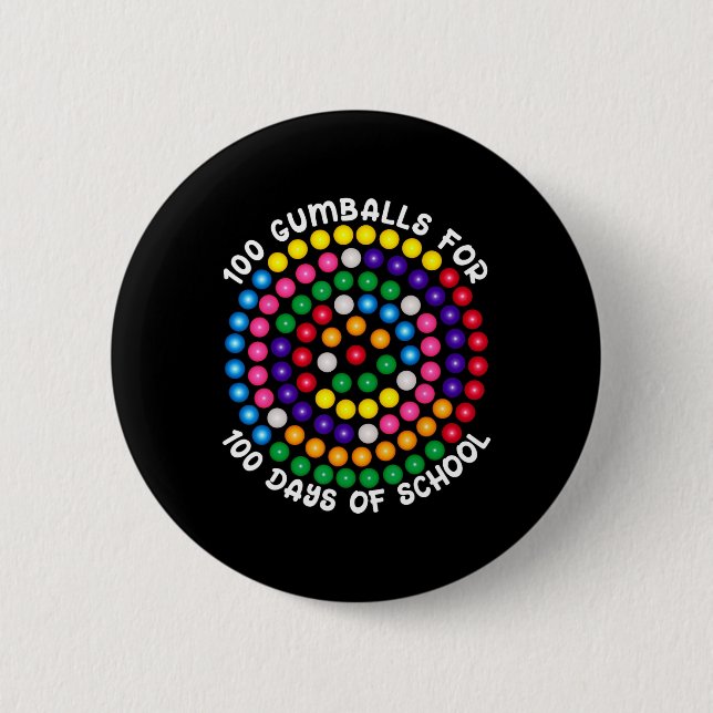 Badge Rond 5 Cm Gumballs Pour 100 Jours D'École (Devant)