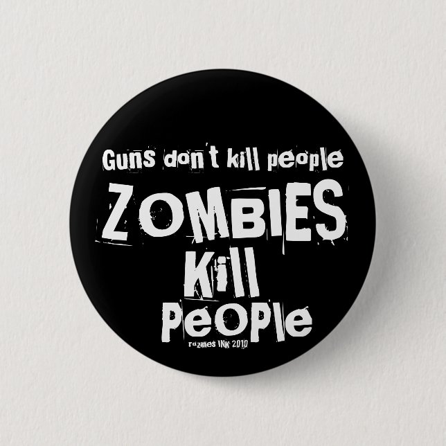 Badge Rond 5 Cm Guns don't kill people (Devant)