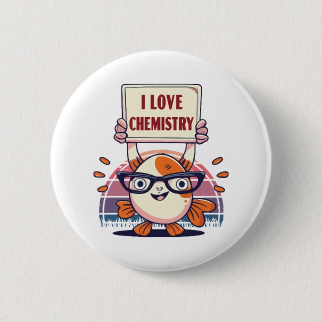 Badge Rond 5 Cm Guppies et chimie d'amour (Devant)
