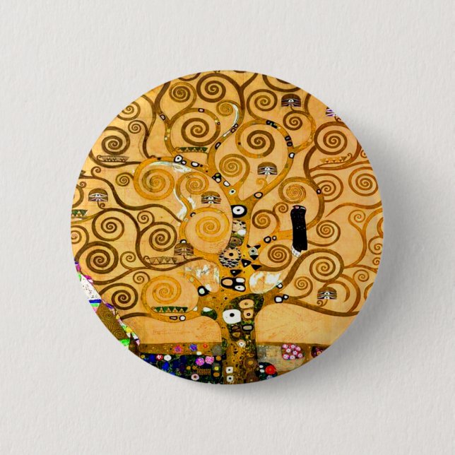 Badge Rond 5 Cm Gustav Klimt Arbre de vie (Devant)