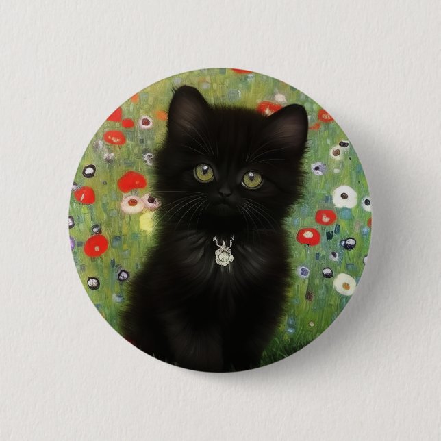 Badge Rond 5 Cm Gustav Klimt Kitten (Devant)