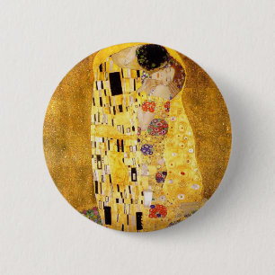 Badge Rond 5 Cm Gustav Klimt le bouton de baiser