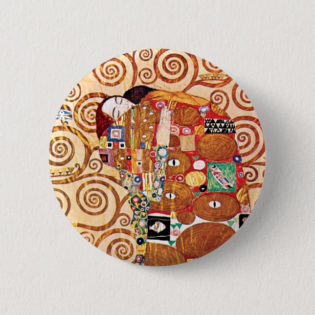 Badge Rond 5 Cm Gustav Klimt - L'Embrace - Peinture d'Art (Devant)