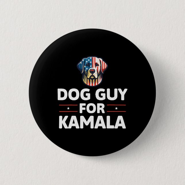 Badge Rond 5 Cm Guy Pour Kamala Vote Blue (Devant)