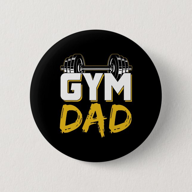 Badge Rond 5 Cm Gym Dad Fitness Workout Weightlifting Training Fat (Devant)