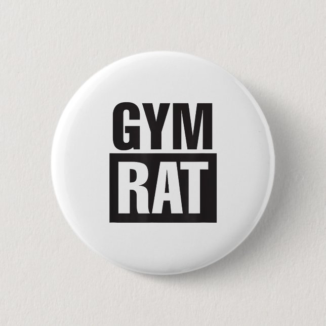 Badge Rond 5 Cm Gym Rat - Workout - Hustle - Fitness - Motivation  (Devant)