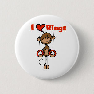 Badge Rond 5 Cm Gymnaste Aime les Anneaux