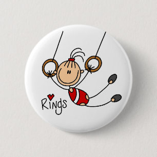 Badge Rond 5 Cm Gymnaste aux anneaux