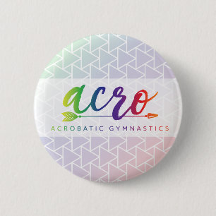 Badge Rond 5 Cm Gymnastique acrobatique Rainbow Button