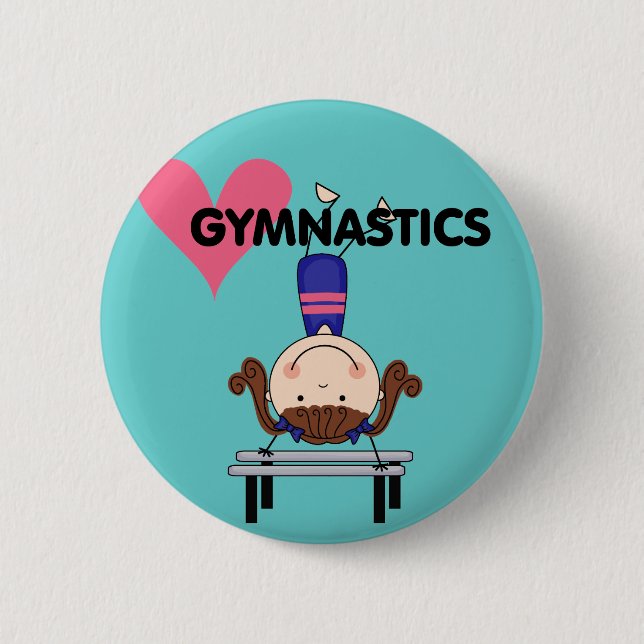 Badge Rond 5 Cm GYMNASTIQUE - appuis renversés de fille de brune (Devant)
