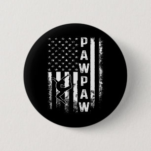 Badge Rond 5 Cm Gymnastique Gymnaste Pawpaw America Drapeau Vintag
